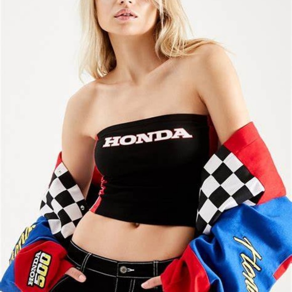 Forever 21 Tops - F21 x Honda Collection Striped Crop Tube Top